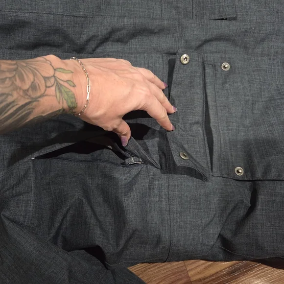 L L Bean Down Gray Hooded Winter Jacket with Fur Trim Size XL - Picture 4 of 7